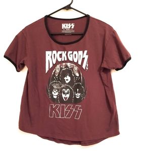 Kizz Maroon Graphic T Shirt